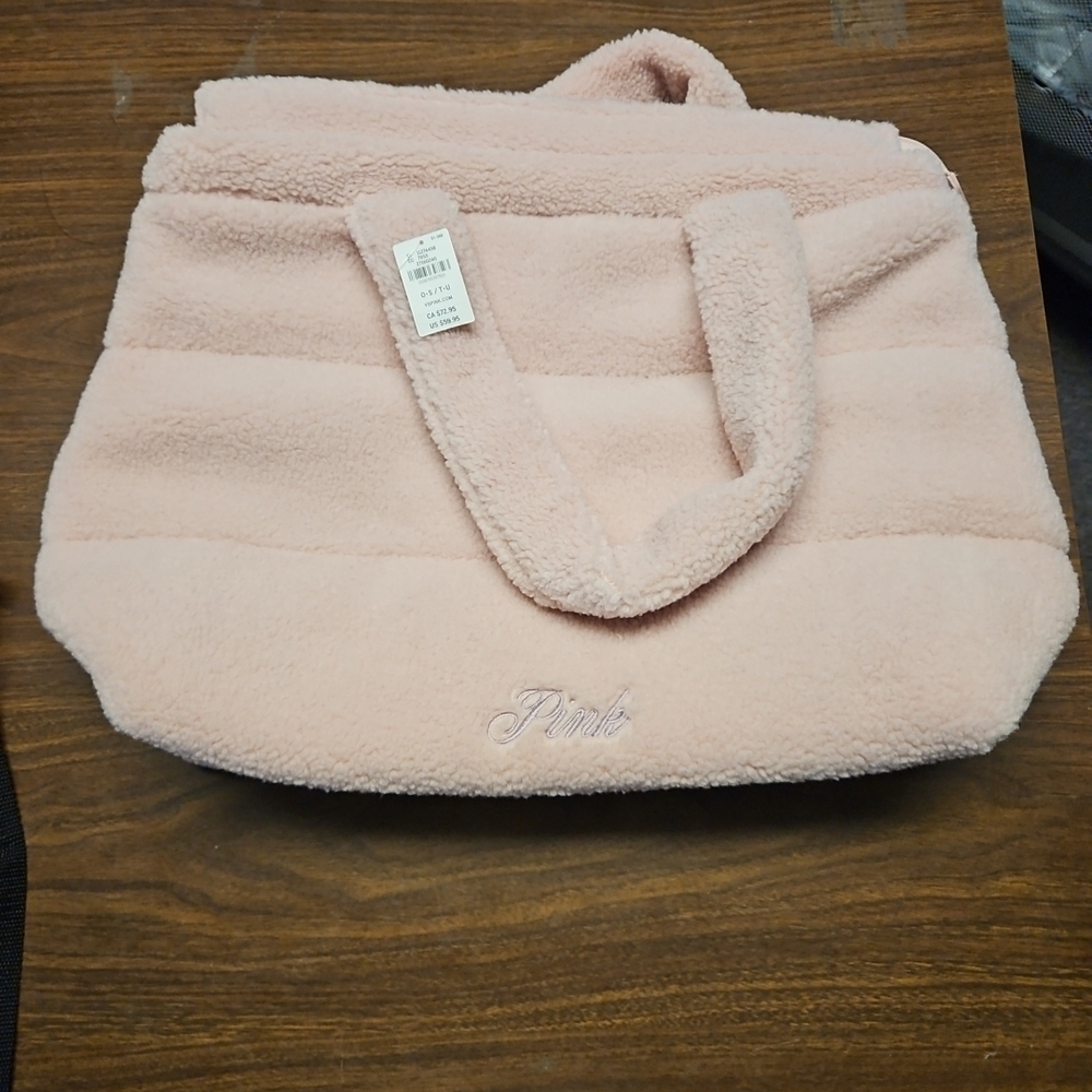 PINK Victoria's Secret Plush Tote Bag - Light PINK Victoria's Secret NWT